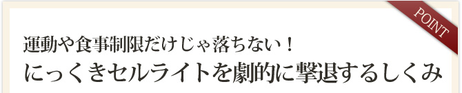 にっくきセルライトを劇的に撃退するしくみ