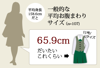 一般的なお腹まわりサイズ